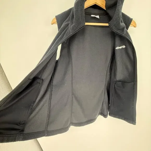 Columbia Hooded Vest Women MED M Benton Springs Fleece Zip Outdoors Hiking, 2919 - Picture 5 of 9